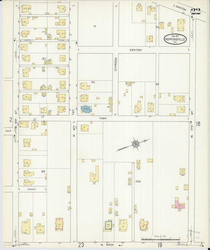 Sanborn Fire Insurance Map from Hopkinsville, Christian County, Kentucky (1913), Sheet #0022 - Complete Map Set gallery image, historic Sanborn map, vintage wall art, Kentucky Kentucky