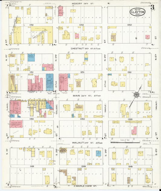 Sanborn Fire Insurance Map from Clayton, Union County, New Mexico (1917), Sheet #0003 - Historic Sanborn Fire Insurance Map Print, vintage old map wall art, antique decor, genealogy gift, New Mexico New Mexico map
