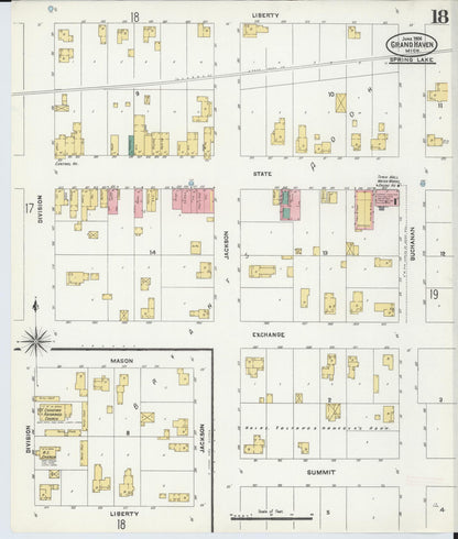 Sanborn Fire Insurance Map from Grand Haven, Ottawa County, Michigan (1906), Sheet #0018 - Complete Map Set gallery image, historic Sanborn map, vintage wall art, Michigan Michigan