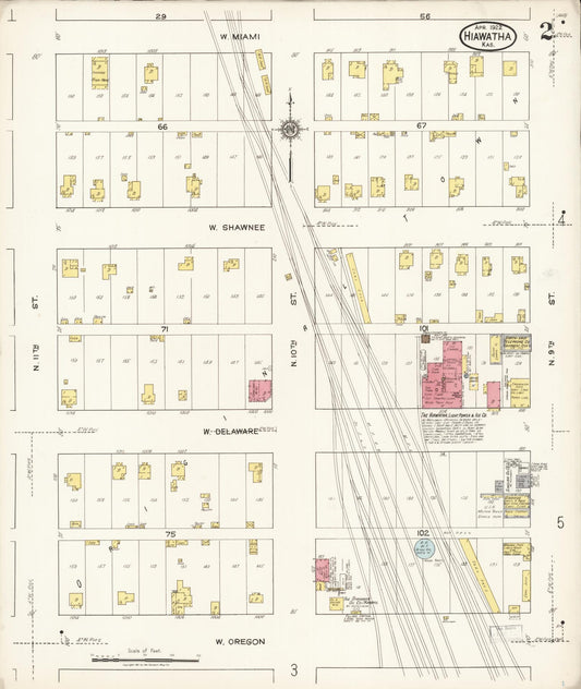 Sanborn Fire Insurance Map from Hiawatha, Brown County, Kansas (1922), Sheet #0002 - Historic Sanborn Fire Insurance Map Print, vintage old map wall art, antique decor, genealogy gift, Kansas Kansas map