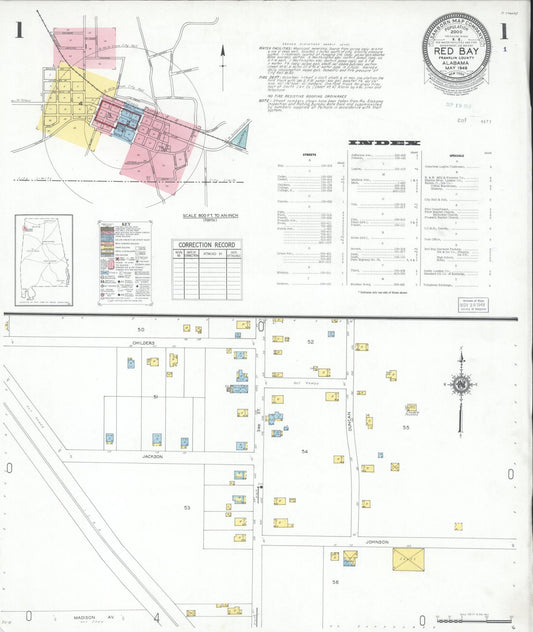 Sanborn Fire Insurance Map from Red Bay, Franklin County, Alabama. (1949) – Historic Sanborn Fire Insurance Map Print