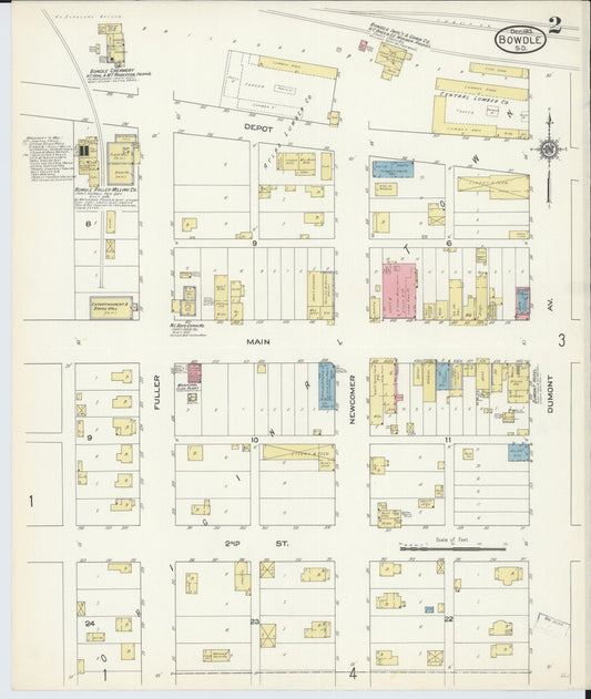 Sanborn Fire Insurance Map from Bowdle, Edmunds County, South Dakota (1913), Sheet #0002 - Historic Sanborn Fire Insurance Map Print, vintage old map wall art, antique decor, genealogy gift, South Dakota South Dakota map
