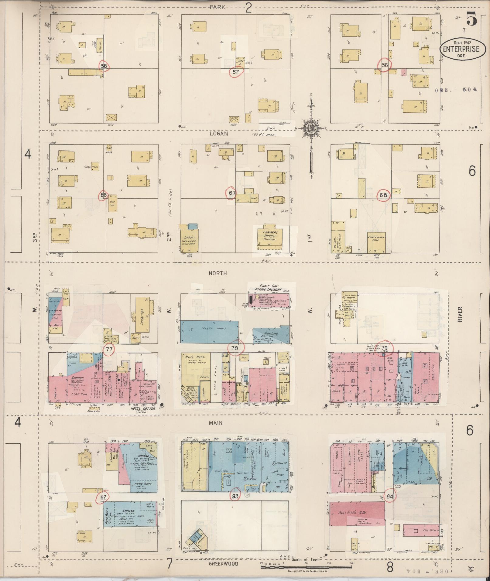 Sanborn Fire Insurance Map from Enterprise, Wallowa County, Oregon (1941), Sheet #0005 - Complete Map Set gallery image, historic Sanborn map, vintage wall art, Oregon Oregon