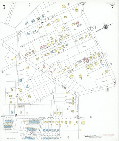 Sanborn Fire Insurance Map from Rockville, Montgomery County, Maryland (1949), Sheet #0007 - Complete Map Set gallery image, historic Sanborn map, vintage wall art, Maryland Maryland