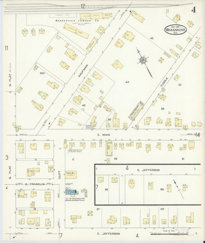 Sanborn Fire Insurance Map from Waxahachie, Ellis County, Texas (1914), Sheet #0004 - Complete Map Set gallery image, historic Sanborn map, vintage wall art, Texas Texas