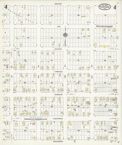 Sanborn Fire Insurance Map from Floydada, Floyd County, Texas (1925), Sheet #0004 - Complete Map Set gallery image, historic Sanborn map, vintage wall art, Texas Texas