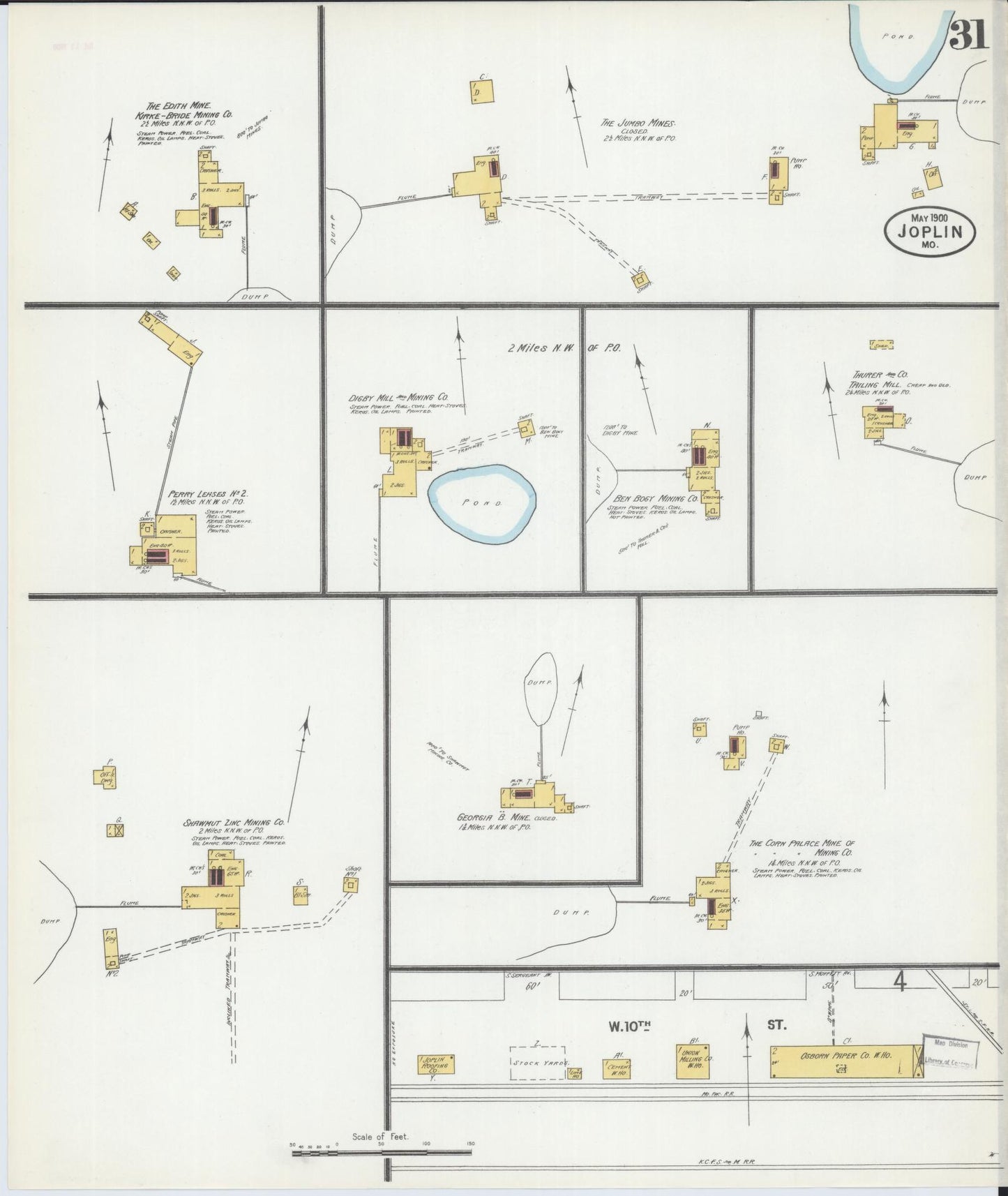 Sanborn Fire Insurance Map from Joplin, Jasper County, Missouri (1900), Sheet #0031 - Historic Sanborn Fire Insurance Map Print, vintage old map wall art, antique decor, genealogy gift, Missouri Missouri map