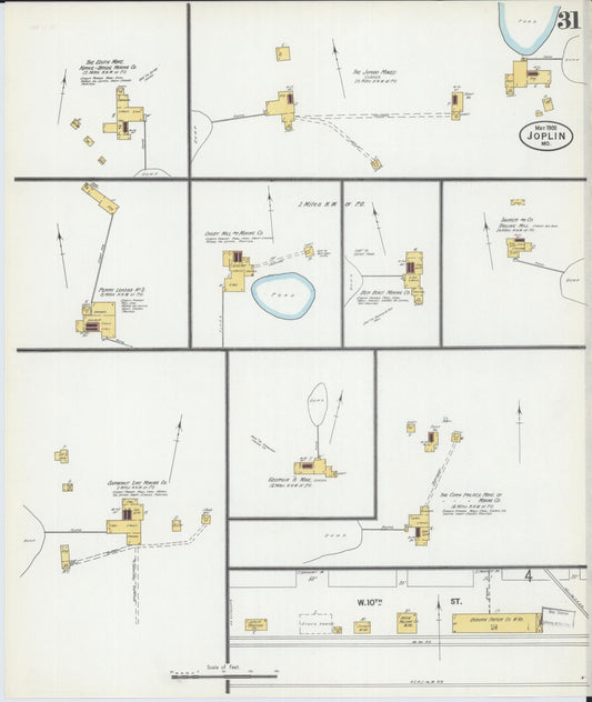 Sanborn Fire Insurance Map from Joplin, Jasper County, Missouri (1900), Sheet #0031 - Historic Sanborn Fire Insurance Map Print, vintage old map wall art, antique decor, genealogy gift, Missouri Missouri map