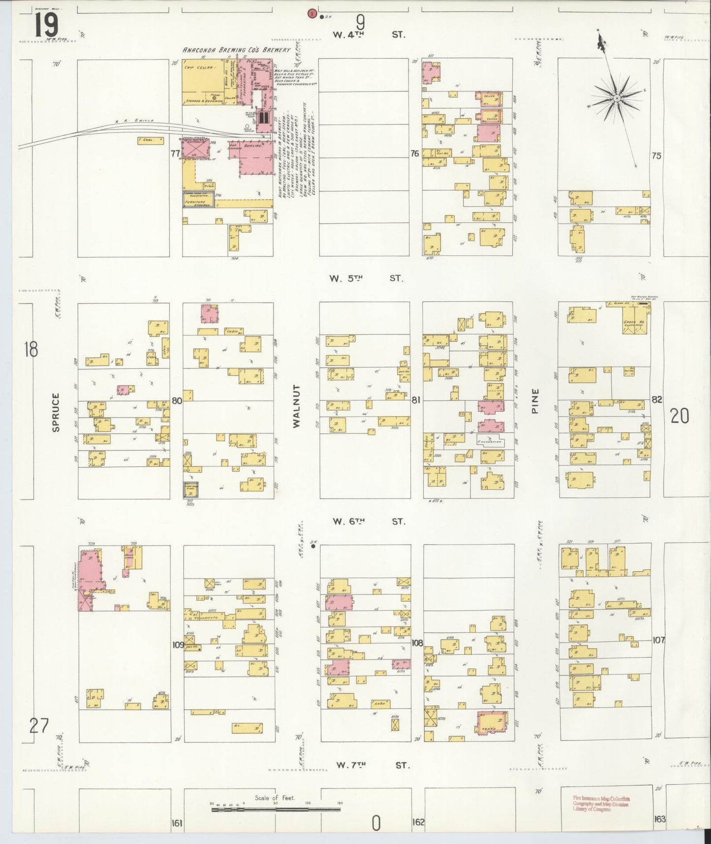 Sanborn Fire Insurance Map from Anaconda, Deer Lodge County, Montana (1903), Sheet #0019 - Complete Map Set gallery image, historic Sanborn map, vintage wall art, Montana Montana