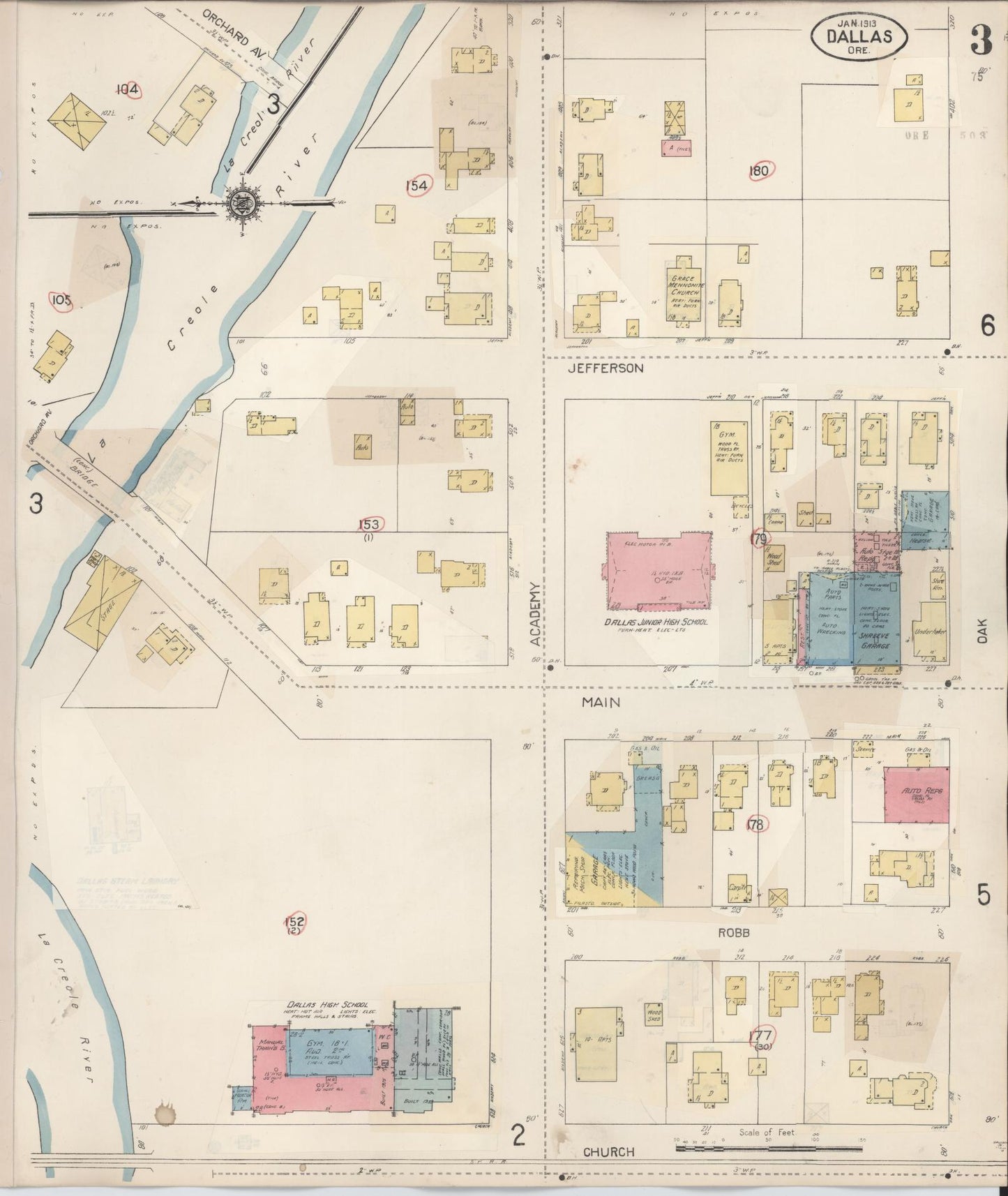 Sanborn Fire Insurance Map from Dallas, Polk County, Oregon (1939), Sheet #0003 - Complete Map Set gallery image, historic Sanborn map, vintage wall art, Oregon Oregon