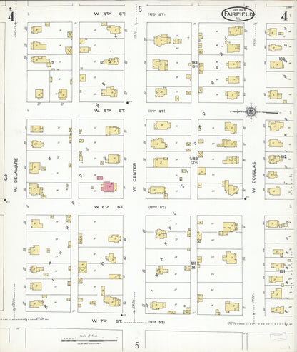 Sanborn Fire Insurance Map from Fairfield, Wayne County, Illinois (1923), Sheet #0004 - Complete Map Set gallery image, historic Sanborn map, vintage wall art, Illinois Illinois