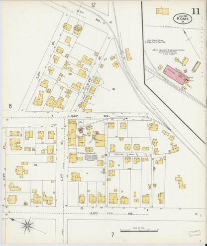 Sanborn Fire Insurance Map from Rome, Floyd County, Georgia (1903), Sheet #0011 - Complete Map Set gallery image, historic Sanborn map, vintage wall art, Georgia Georgia