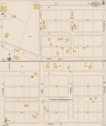 Sanborn Fire Insurance Map from Gresham, Multnomah County, Oregon (1922), Sheet #0003 - Complete Map Set gallery image, historic Sanborn map, vintage wall art, Oregon Oregon
