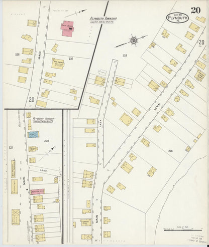 Sanborn Fire Insurance Map from Plymouth, Luzerne County, Pennsylvania (1912), Sheet #0020 - Historic Sanborn Fire Insurance Map Print, vintage old map wall art, antique decor, genealogy gift, Pennsylvania Pennsylvania map