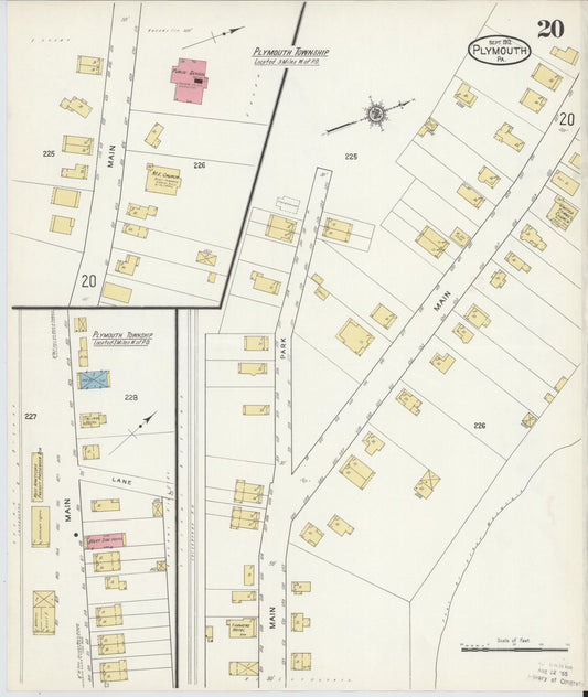 Sanborn Fire Insurance Map from Plymouth, Luzerne County, Pennsylvania (1912), Sheet #0020 - Historic Sanborn Fire Insurance Map Print, vintage old map wall art, antique decor, genealogy gift, Pennsylvania Pennsylvania map