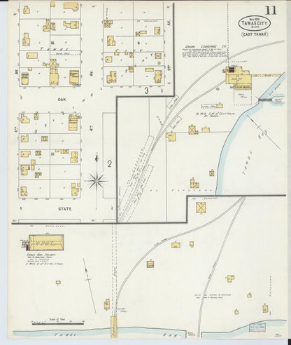 Sanborn Fire Insurance Map from East Tawas, Iosco County, Michigan (1898), Sheet #0011 - Complete Map Set gallery image, historic Sanborn map, vintage wall art, Michigan Michigan