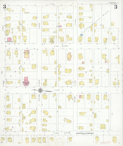 Sanborn Fire Insurance Map from Fairmount, Vermilion County, Illinois (1933), Sheet #0003 - Complete Map Set gallery image, historic Sanborn map, vintage wall art, Illinois Illinois