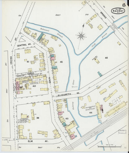 Sanborn Fire Insurance Map from Rahway, Union County, New Jersey (1891), Sheet #0006 - Complete Map Set gallery image, historic Sanborn map, vintage wall art, New Jersey New Jersey