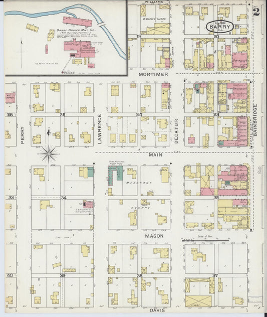 Sanborn Fire Insurance Map from Barry, Pike County, Illinois (1894), Sheet #0002 - Historic Sanborn Fire Insurance Map Print, vintage old map wall art, antique decor, genealogy gift, Illinois Illinois map