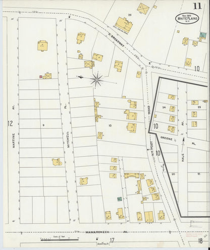 Sanborn Fire Insurance Map from White Plains, Westchester County, New York (1905), Sheet #0011 - Complete Map Set gallery image, historic Sanborn map, vintage wall art, New York New York