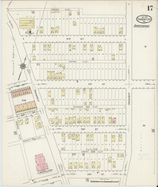Sanborn Fire Insurance Map from Tarentum, Allegheny County, Pennsylvania (1914), Sheet #0017 - Historic Sanborn Fire Insurance Map Print, vintage old map wall art, antique decor, genealogy gift, Pennsylvania Pennsylvania map