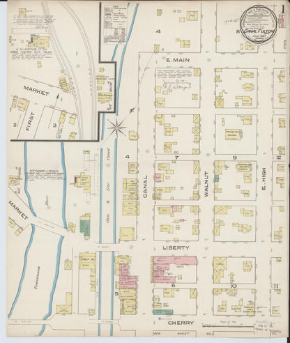 Sanborn Fire Insurance Map from Canal Fulton, Stark County, Ohio (1885), Sheet #0001 - Historic Sanborn Fire Insurance Map Print, vintage old map wall art, antique decor, genealogy gift, Ohio Ohio map
