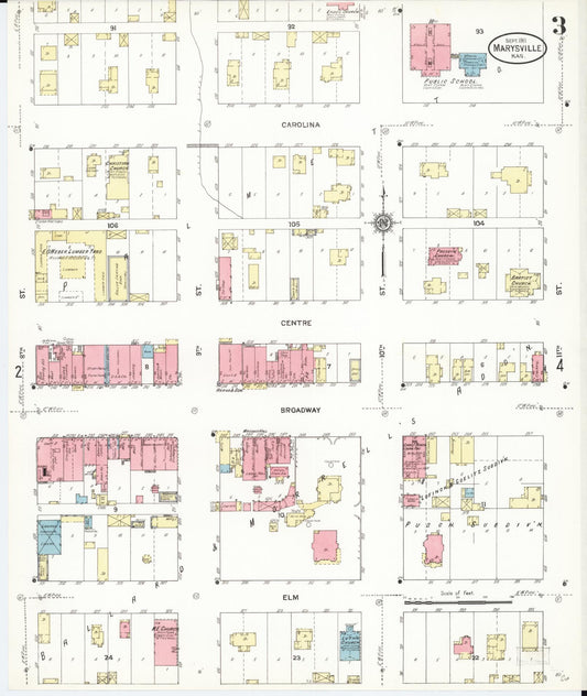 Sanborn Fire Insurance Map from Marysville, Marshall County, Kansas (1911), Sheet #0003 - Historic Sanborn Fire Insurance Map Print, vintage old map wall art, antique decor, genealogy gift, Kansas Kansas map