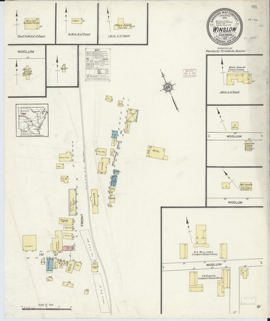 Sanborn Fire Insurance Map from Winslow, Washington County, Arkansas. (1913) – Historic Sanborn Fire Insurance Map Print
