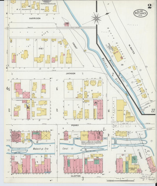 Sanborn Fire Insurance Map from Defiance, Defiance County, Ohio (1905), Sheet #0002 - Historic Sanborn Fire Insurance Map Print, vintage old map wall art, antique decor, genealogy gift, Ohio Ohio map