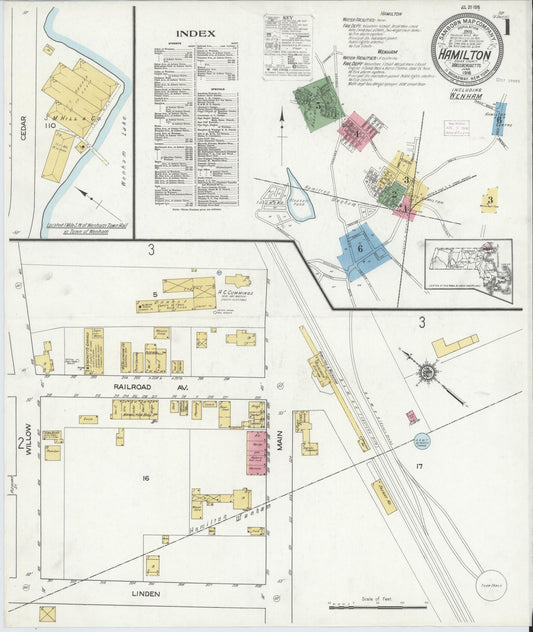 Sanborn Fire Insurance Map from Hamilton, Essex County, Massachusetts (1916), Sheet #0001 - Complete Map Set gallery image, historic Sanborn map, vintage wall art, Massachusetts Massachusetts
