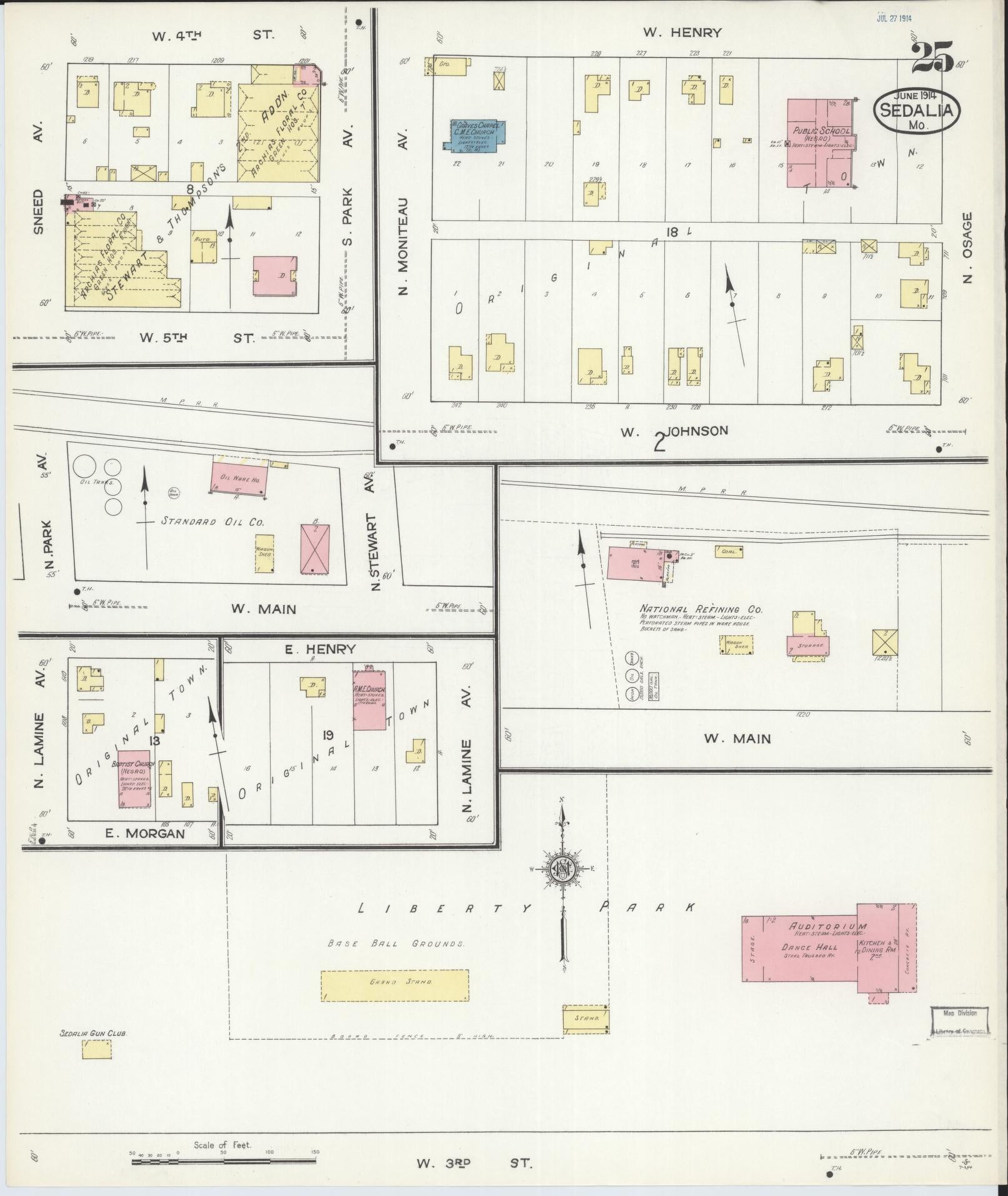 Sanborn Fire Insurance Map from Sedalia, Pettis County, Missouri (1914), Sheet #0025 - Complete Map Set gallery image, historic Sanborn map, vintage wall art, Missouri Missouri