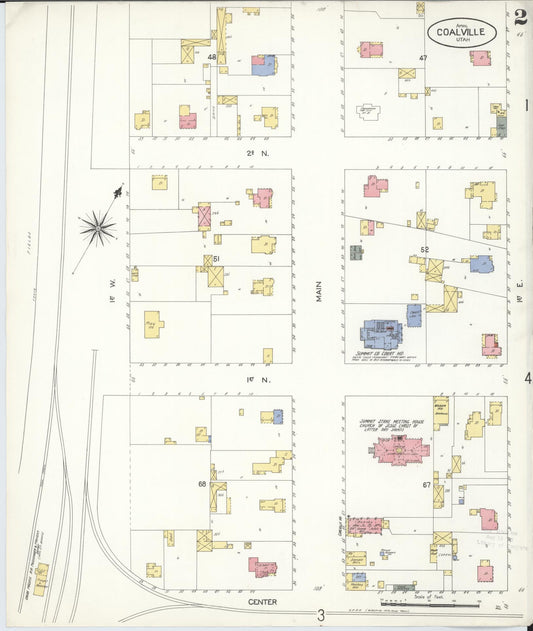 Sanborn Fire Insurance Map from Coalville, Summit County, Utah (1907), Sheet #0002 - Historic Sanborn Fire Insurance Map Print, vintage old map wall art, antique decor, genealogy gift, Utah Utah map