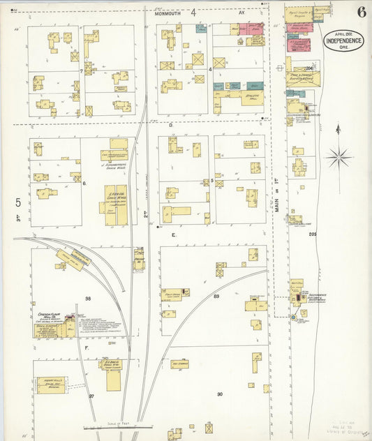 Sanborn Fire Insurance Map from Independence, Polk County, Oregon (1902), Sheet #0006 - Historic Sanborn Fire Insurance Map Print, vintage old map wall art, antique decor, genealogy gift, Oregon Oregon map