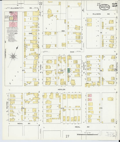 Sanborn Fire Insurance Map from Ironton, Lawrence County, Ohio (1909), Sheet #0025 - Historic Sanborn Fire Insurance Map Print, vintage old map wall art, antique decor, genealogy gift, Ohio Ohio map