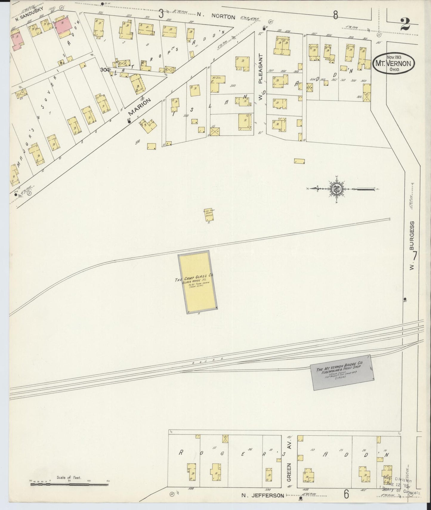 Sanborn Fire Insurance Map from Mount Vernon, Knox County, Ohio (1913), Sheet #0002 - Complete Map Set gallery image, historic Sanborn map, vintage wall art, Ohio Ohio
