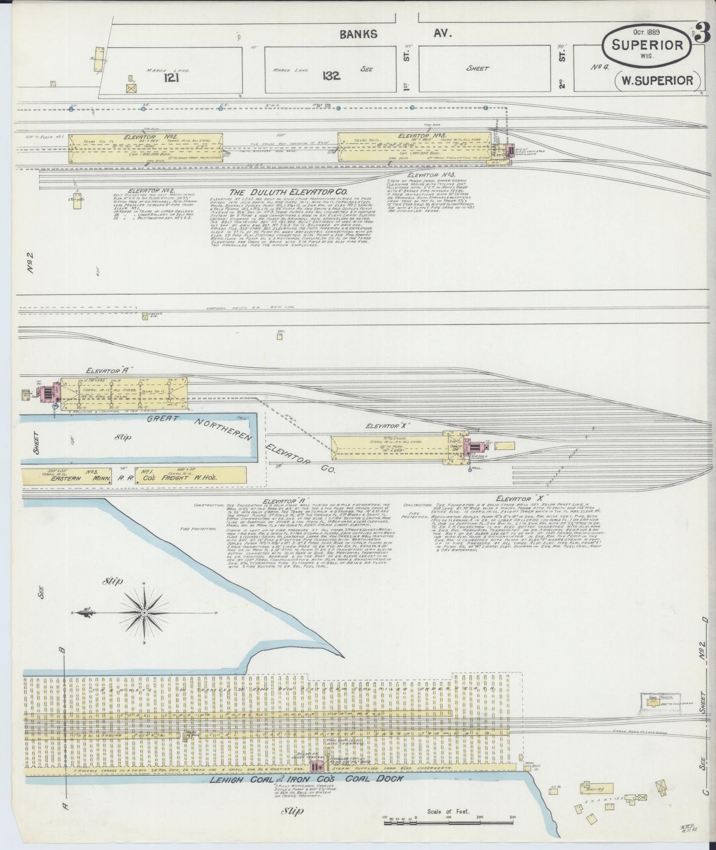 Sanborn Fire Insurance Map from Superior, Douglas County, Wisconsin (1889), Sheet #0003 - Complete Map Set gallery image, historic Sanborn map, vintage wall art, Wisconsin Wisconsin