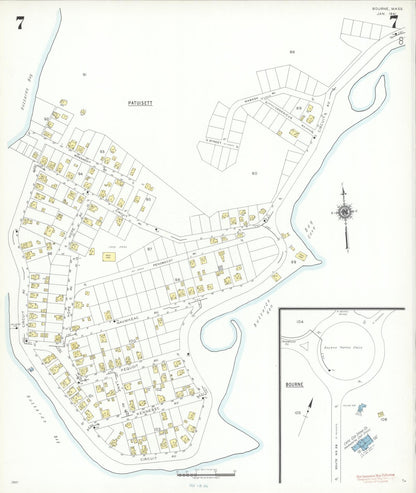 Sanborn Fire Insurance Map from Bourne, Barnstable County, Massachusetts (1941), Sheet #0007 - Historic Sanborn Fire Insurance Map Print, vintage old map wall art, antique decor, genealogy gift, Massachusetts Massachusetts map