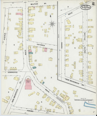 Sanborn Fire Insurance Map from Rahway, Union County, New Jersey (1891), Sheet #0002 - Complete Map Set gallery image, historic Sanborn map, vintage wall art, New Jersey New Jersey