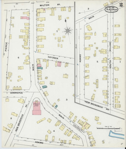 Sanborn Fire Insurance Map from Rahway, Union County, New Jersey (1891), Sheet #0002 - Complete Map Set gallery image, historic Sanborn map, vintage wall art, New Jersey New Jersey