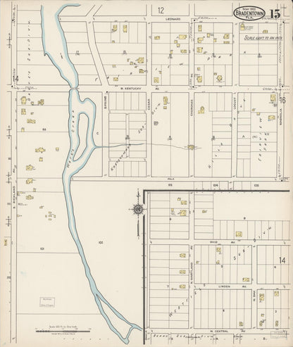 Sanborn Fire Insurance Map from Bradentown, Manatee County, Florida (1922), Sheet #0015 - Complete Map Set gallery image, historic Sanborn map, vintage wall art, Florida Florida