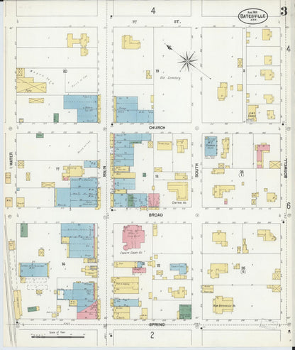 Sanborn Fire Insurance Map from Batesville, Independence County, Arkansas (1901), Sheet #0003 - Complete Map Set gallery image, historic Sanborn map, vintage wall art, Arkansas Arkansas