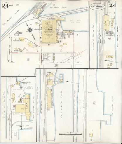 Sanborn Fire Insurance Map from Port Angeles, Clallam County, Washington (1949), Sheet #0024 - Complete Map Set gallery image, historic Sanborn map, vintage wall art, Washington Washington