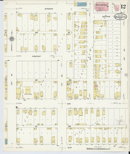 Sanborn Fire Insurance Map from Wyandotte, Wayne County, Michigan (1912), Sheet #0012 - Complete Map Set gallery image, historic Sanborn map, vintage wall art, Michigan Michigan
