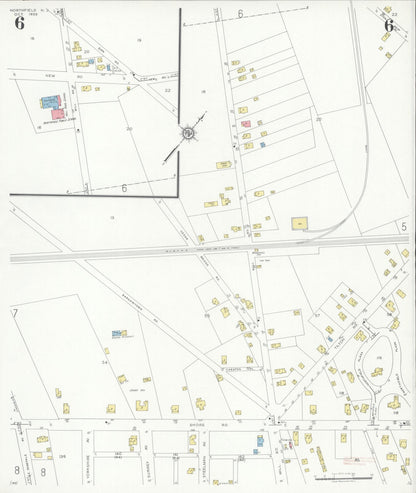 Sanborn Fire Insurance Map from Northfield, Atlantic County, New Jersey (1933), Sheet #0006 - Historic Sanborn Fire Insurance Map Print, vintage old map wall art, antique decor, genealogy gift, New Jersey New Jersey map