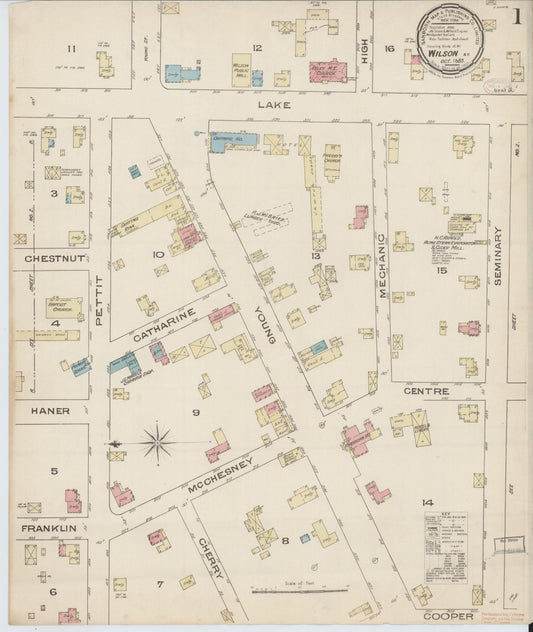 Sanborn Fire Insurance Map from Wilson, Niagara County, New York (1885), Sheet #0001 - Complete Map Set gallery image, historic Sanborn map, vintage wall art, New York New York
