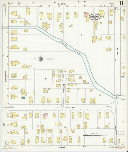 Sanborn Fire Insurance Map from Warsaw, Wyoming County, New York (1909), Sheet #0011 - Complete Map Set gallery image, historic Sanborn map, vintage wall art, Warsaw Wyoming