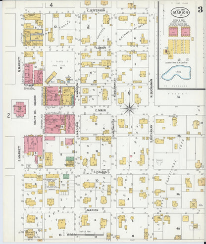 Sanborn Fire Insurance Map from Marion, Williamson County, Illinois (1900), Sheet #0005 - Historic Sanborn Fire Insurance Map Print, vintage old map wall art, antique decor, genealogy gift, Illinois Illinois map