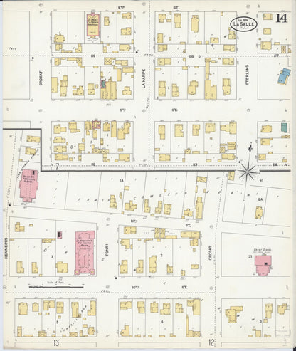 Sanborn Fire Insurance Map from La Salle, La Salle County, Illinois (1906), Sheet #0014 - Historic Sanborn Fire Insurance Map Print, vintage old map wall art, antique decor, genealogy gift, Illinois Illinois map