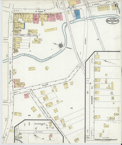 Sanborn Fire Insurance Map from Montgomery, Lycoming County, Pennsylvania (1920), Sheet #0006 - Historic Sanborn Fire Insurance Map Print, vintage old map wall art, antique decor, genealogy gift, Pennsylvania Pennsylvania map