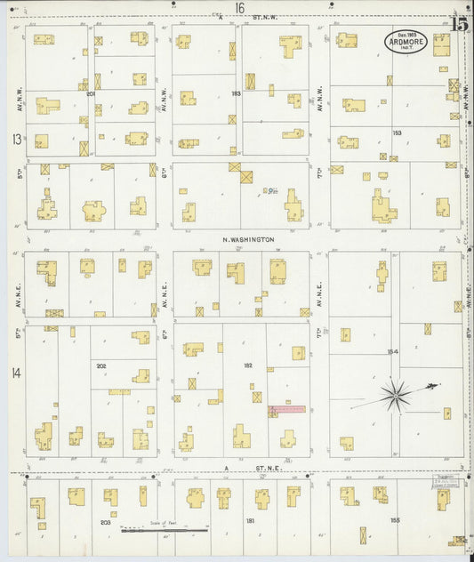 Sanborn Fire Insurance Map from Ardmore, Carter County, Oklahoma (1903), Sheet #0015 - Historic Sanborn Fire Insurance Map Print, vintage old map wall art, antique decor, genealogy gift, Oklahoma Oklahoma map
